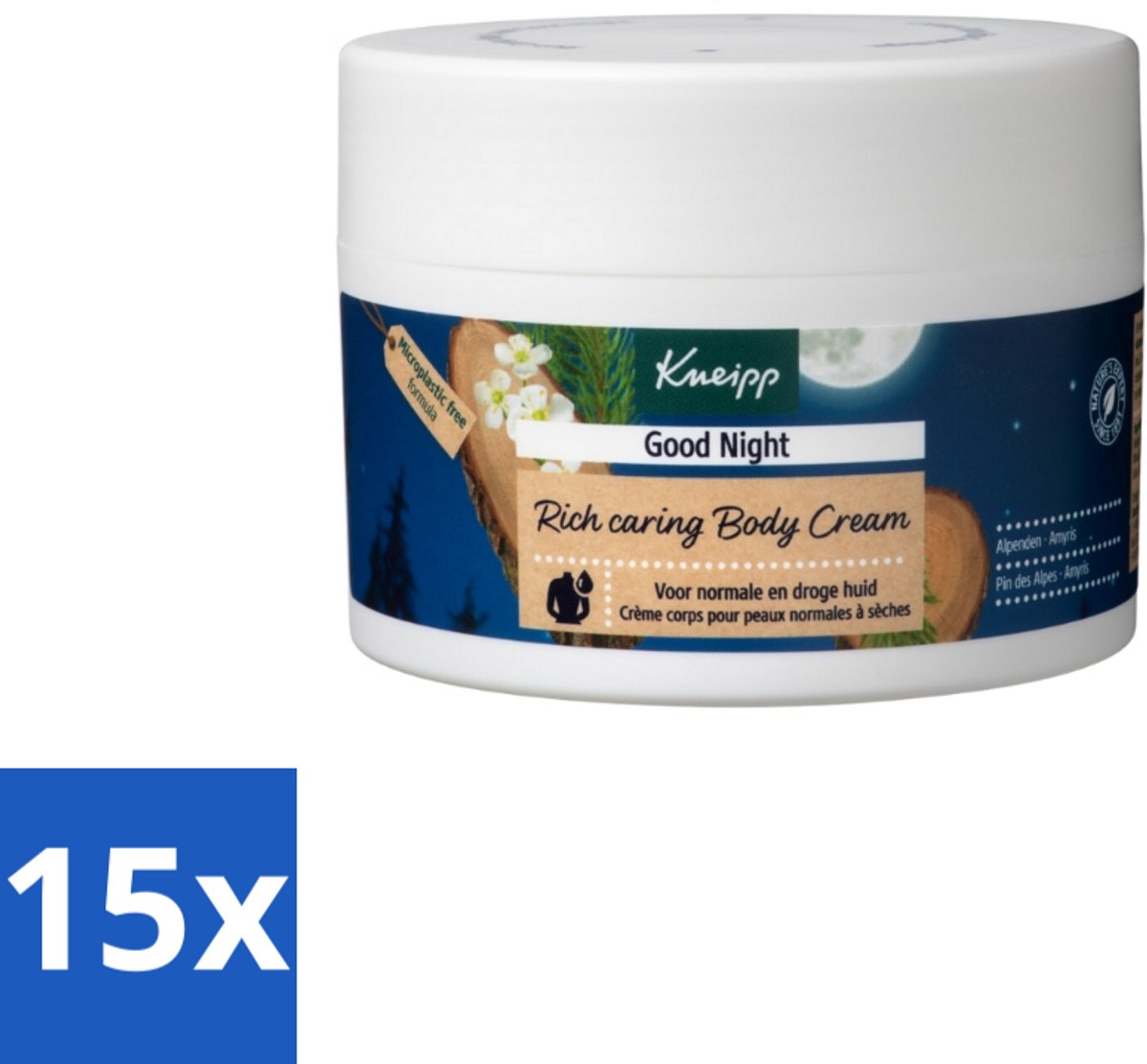 15 x Kneipp – Bodycrème – Good Night Alpenden & Amyris – 200 ml - Nachtverzorging - Ontspanning - Slaap - Stress - Huidverzorging