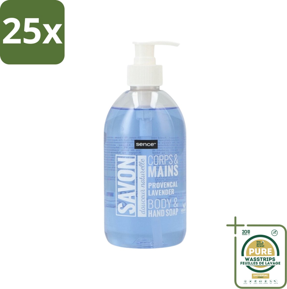 25 x Sence - Provencal Lavendel - Handzeep - Savon - 500 ml - Grootverpakking - Handzeep - Lavendel - Handen Reinigen - Vloeibare Handzeep - Mild Reinigen