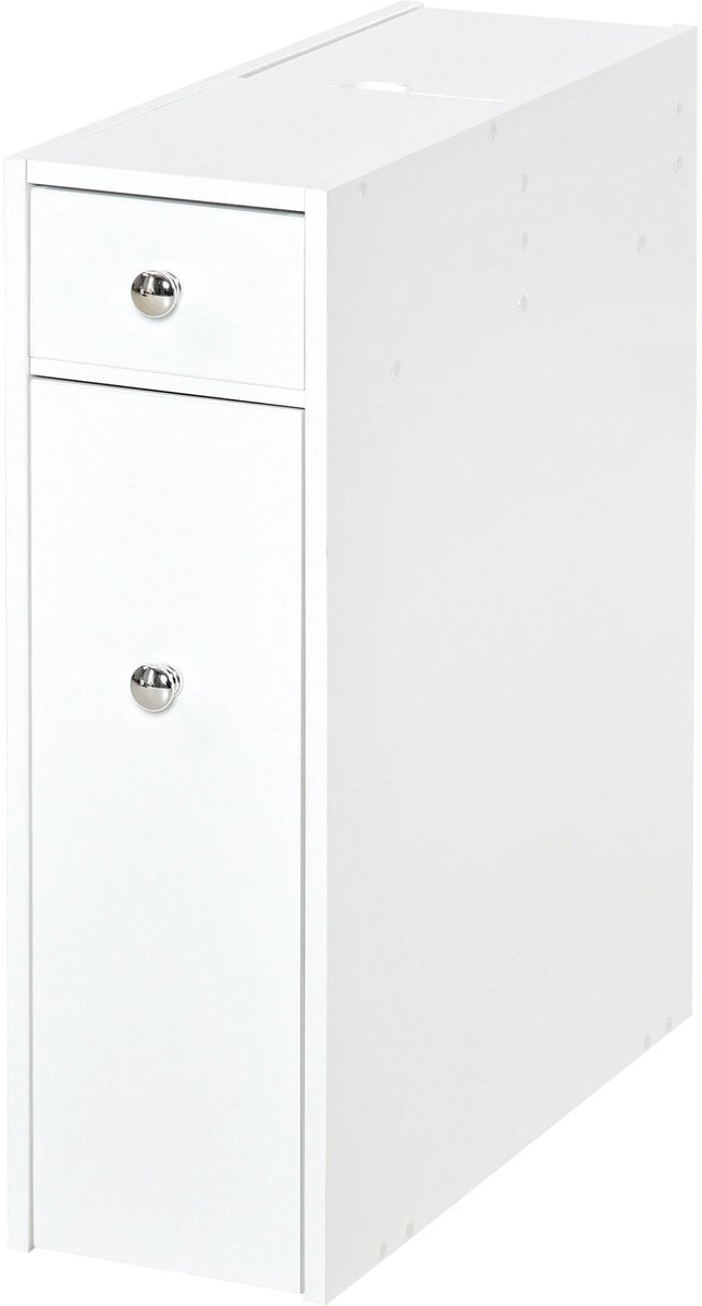 Atlasyx badkamerkast - Badkamermeubel - Wastafelonderkasten - Wastafelkast - Badkamerkastje - 2 laden - 17 x 48 x 58 cm - Wit