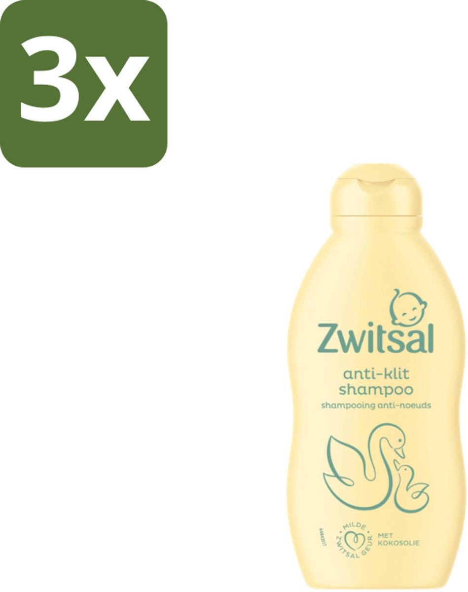 3 x Zwitsal Shampoo Anti-Klit 200 ml - Anti-klit Shampoo - Baby Haar Verzorging - Zwitsal Shampoo - Babyhuid Verzorging - Zwitsal Anti-klit