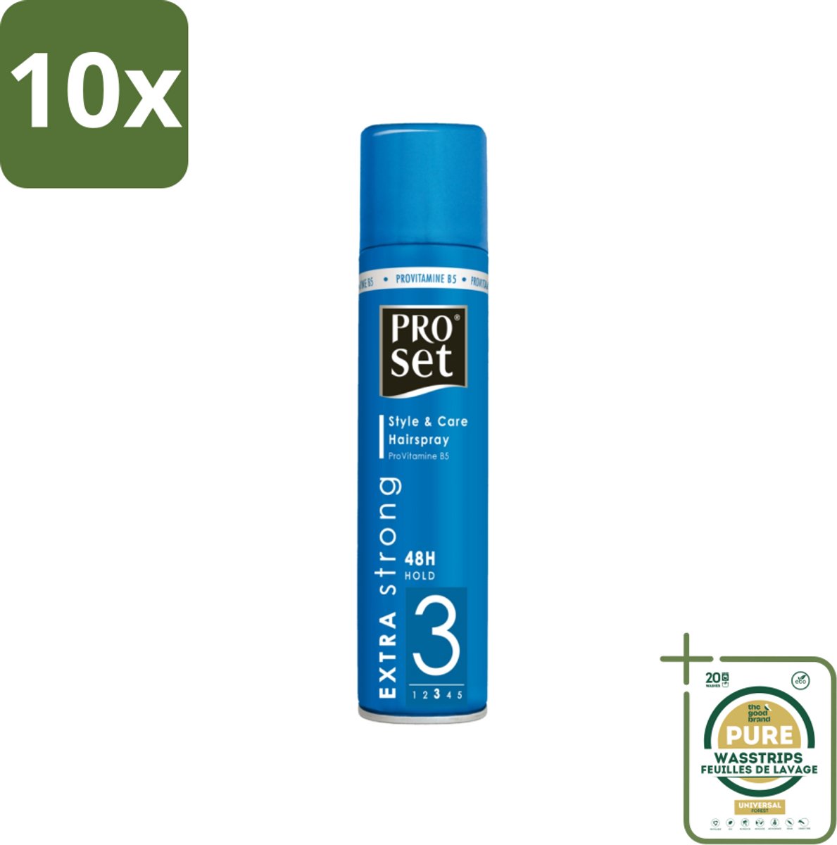 10 x Proset Haarspray Extra Sterk 300 ml - Grootverpakking - Haarspray - 48 Uur Fixatie - Extra Sterk - ProVitamine B5 - Langdurige Fixatie
