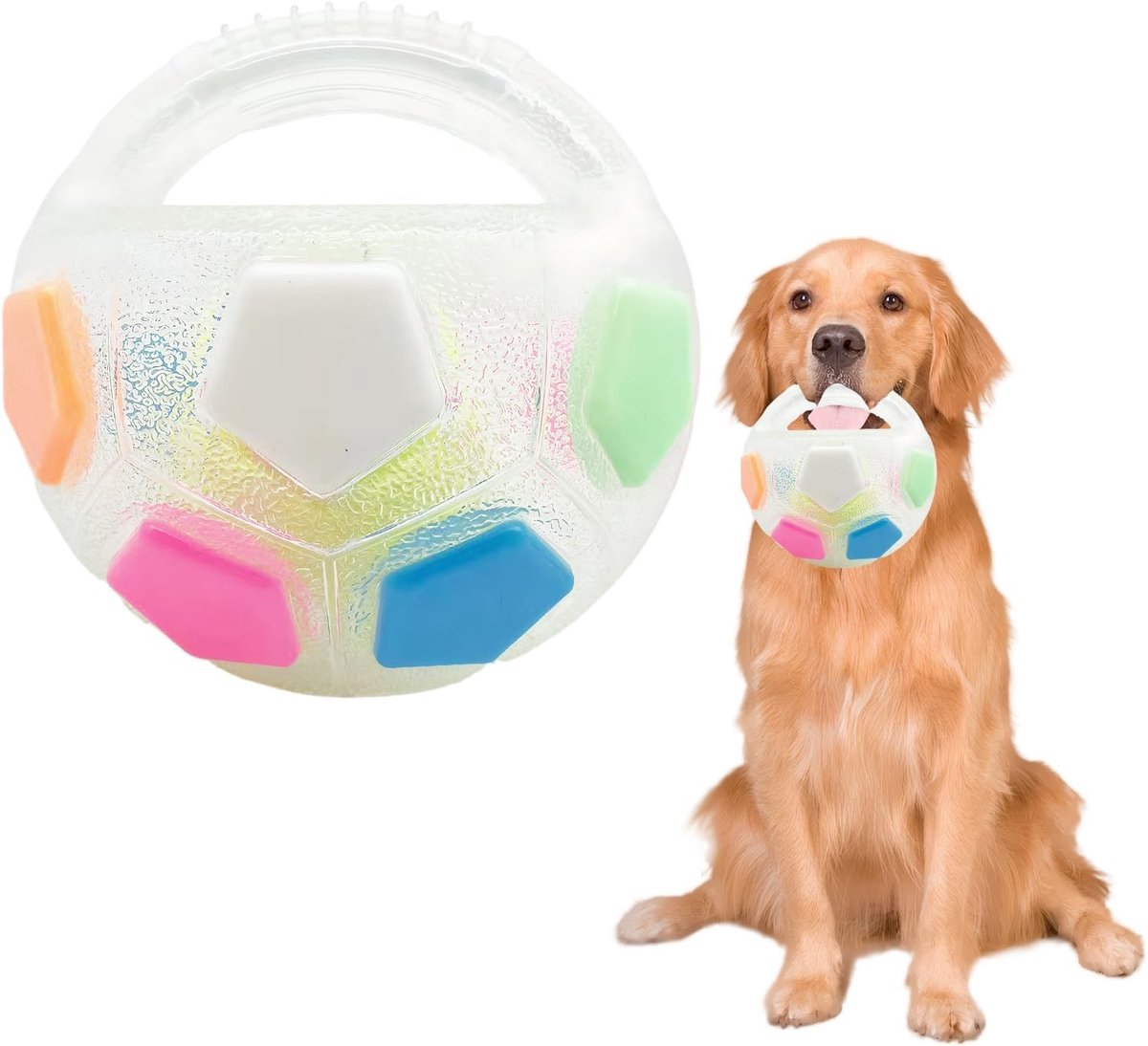 Kalmerende Hondenbal met Handvat (13 x 13 cm) - Stressbal voor Honden, Duurzaam en Hoogwaardige Kwaliteit, Geschikt voor Kleine, Middelgrote en Grote Honden, Interactief Spel en Angstverlichting