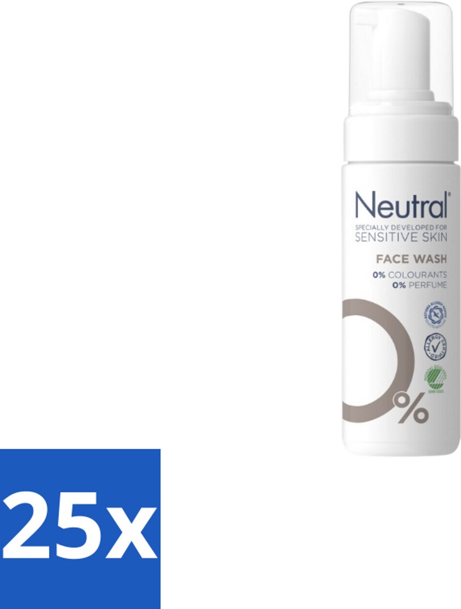 25 x Neutral – Gezichtsreiniging – Face Wash 0% Parfumvrij – 150 ml - Gevoelige Huid - Gezichtsreiniger - Milde Reiniging - Glycerine - Crème Verwijderen