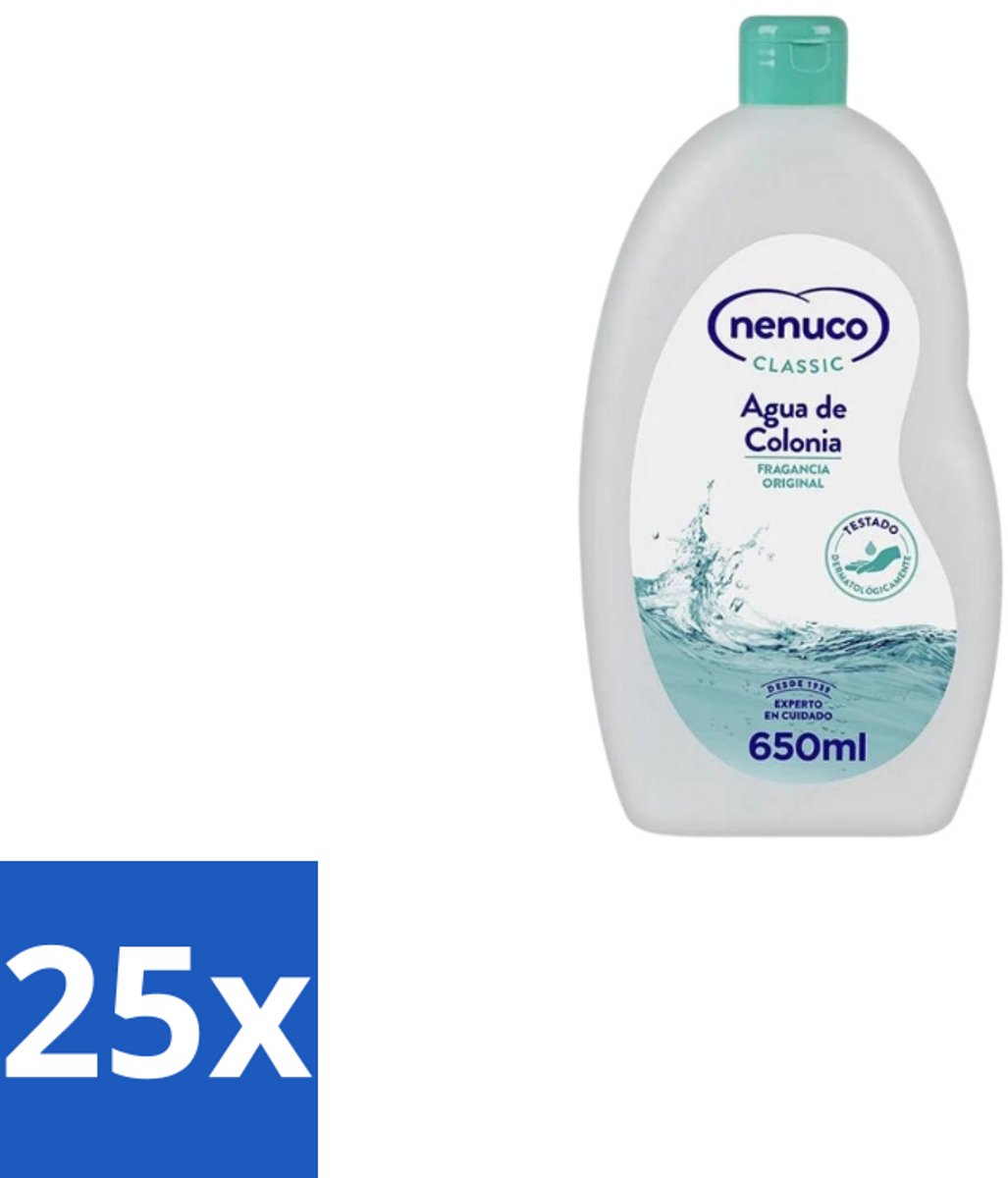 25 x Nenuco – Eau de Cologne – Klassiek – 650 ml - Eau De Cologne - Klassiek - Fris - Bloemig - Verfrissend