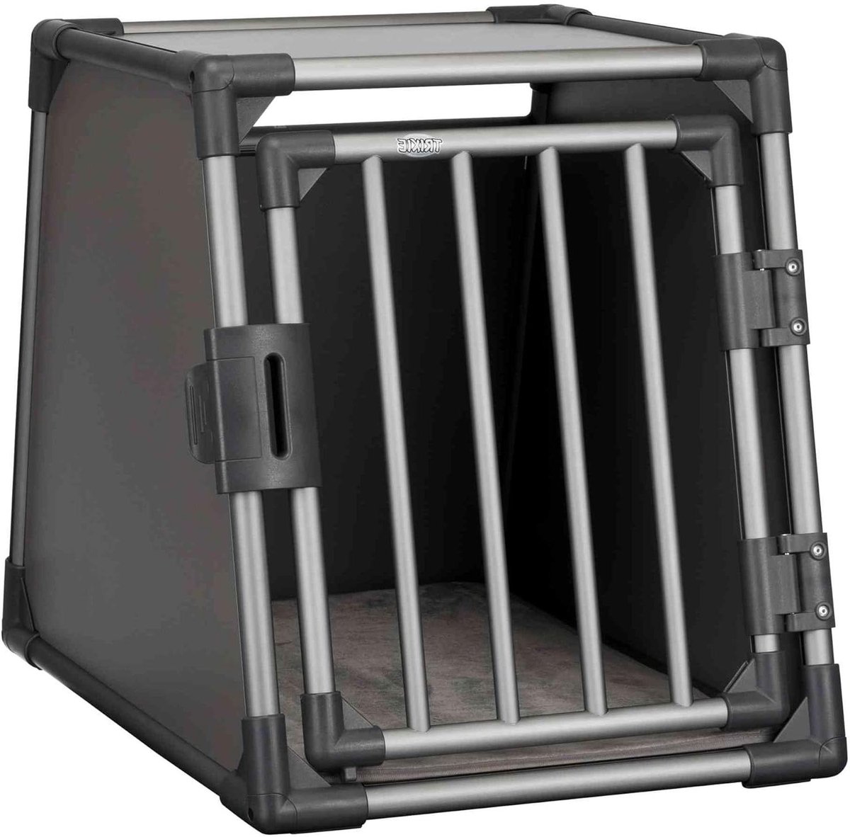 Transportbox Hond - Reiskennel Aluminium - Veilig Vervoer - Afgeschuinde Zijkanten - M 67 x 80 cm - Grafietgrijs
