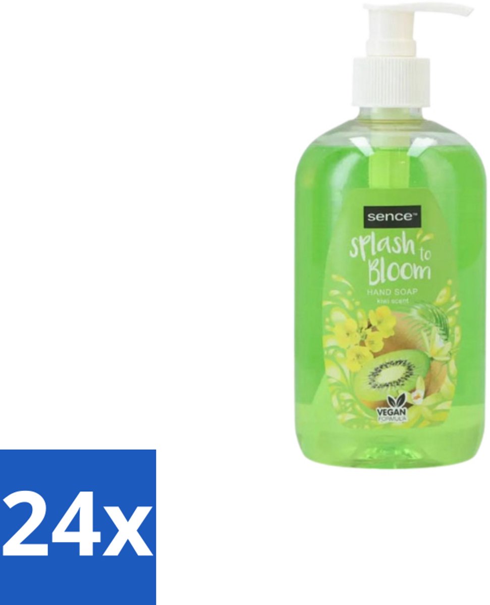 24 x Sence – Handzeep – Splash To Bloom Kiwi – 500 ml - Handzeep - Handen Reinigen - Handen Hydrateren - Kiwi Geur - Natuurlijke Handzeep