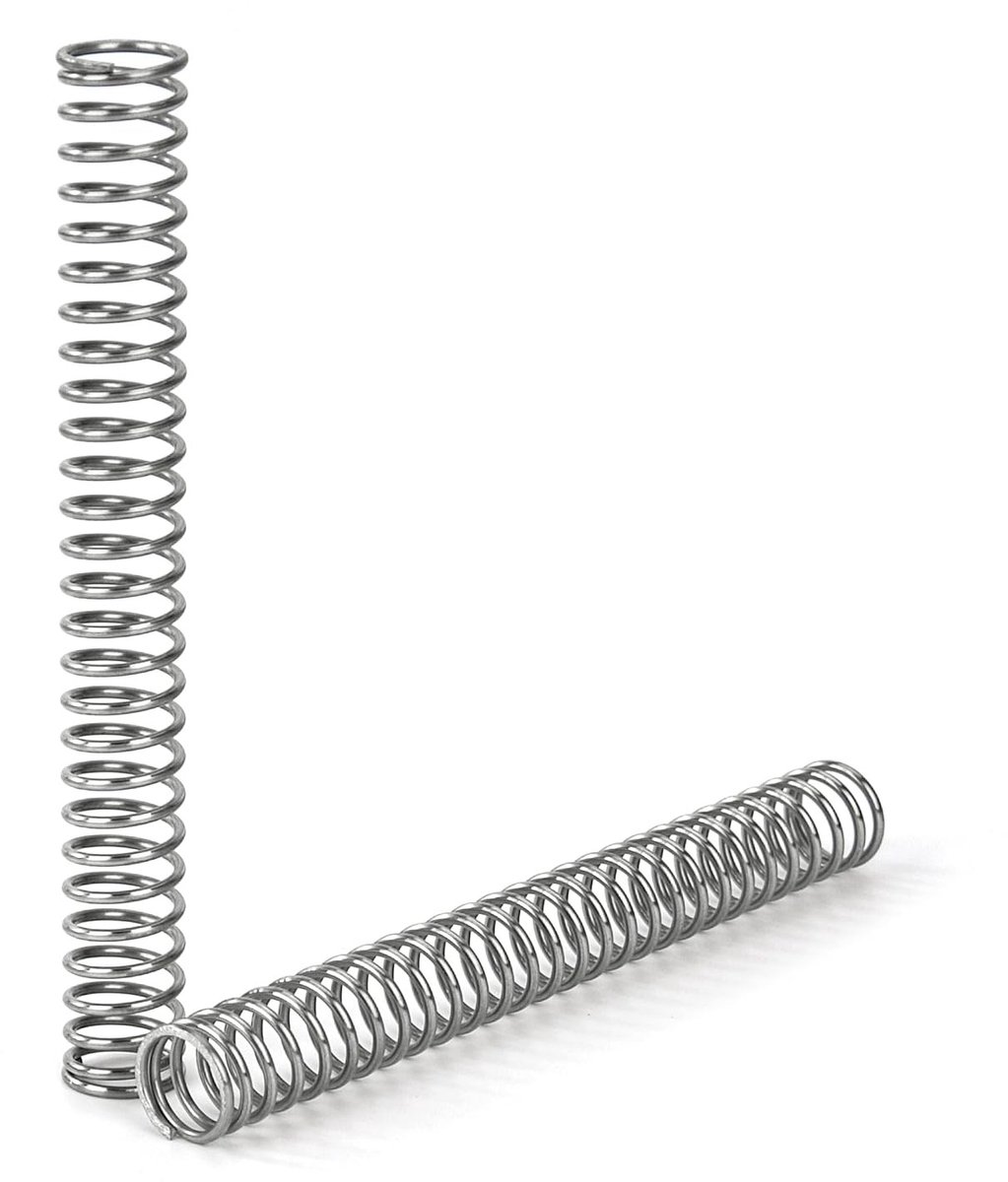 Verstelbare compressieveren van roestvrij staal, 80 mm, 1 mm draad, 10 mm buiten diameter, 1.8 kg veerkracht, set van 10 stuks