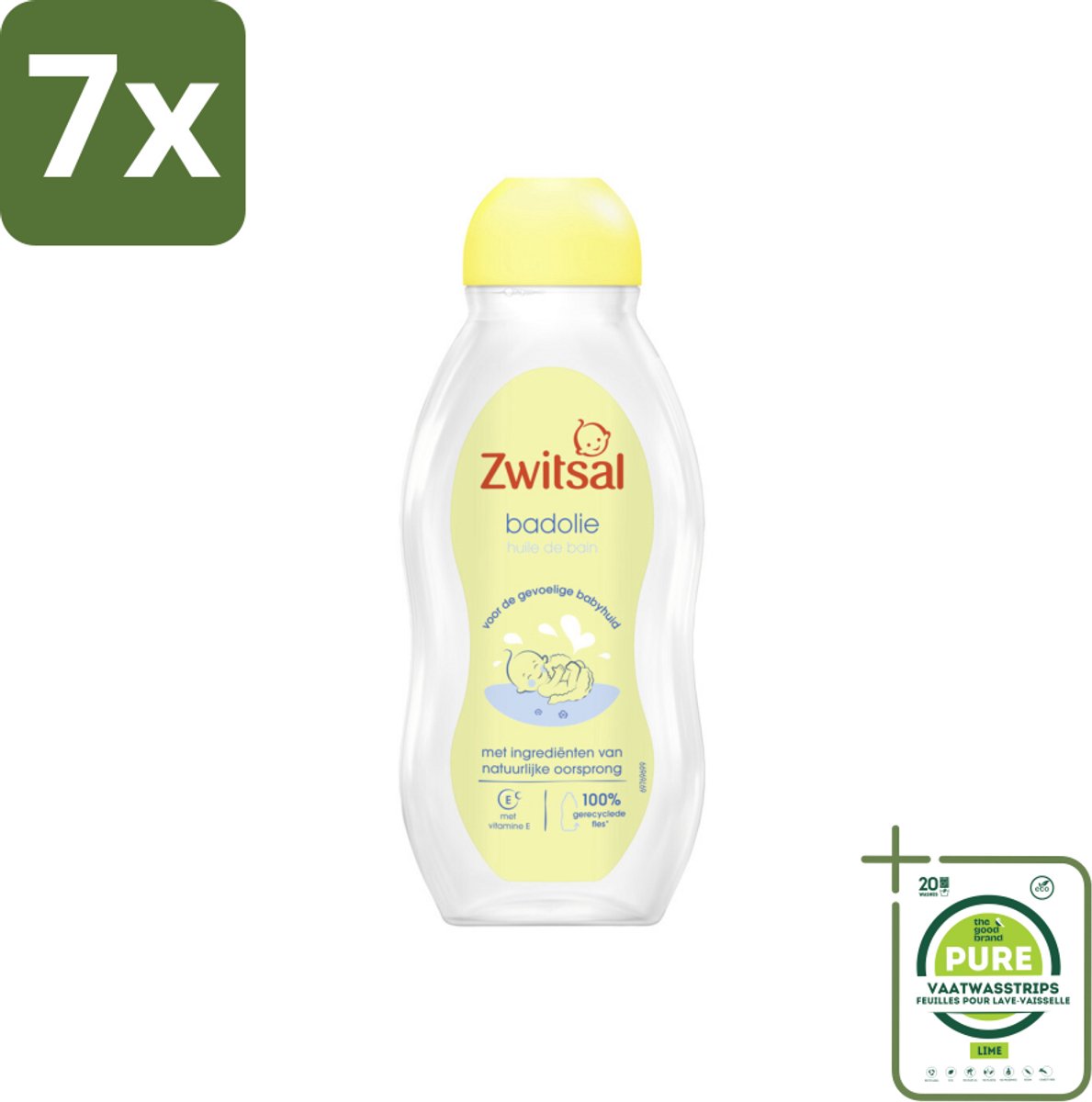 7 x Zwitsal Badolie 200 ml - Grootverpakking - Badolie Voor Baby - Droge Huid - Babyhuid Verzorging - Zwitsal Badolie - Babybad Ritueel