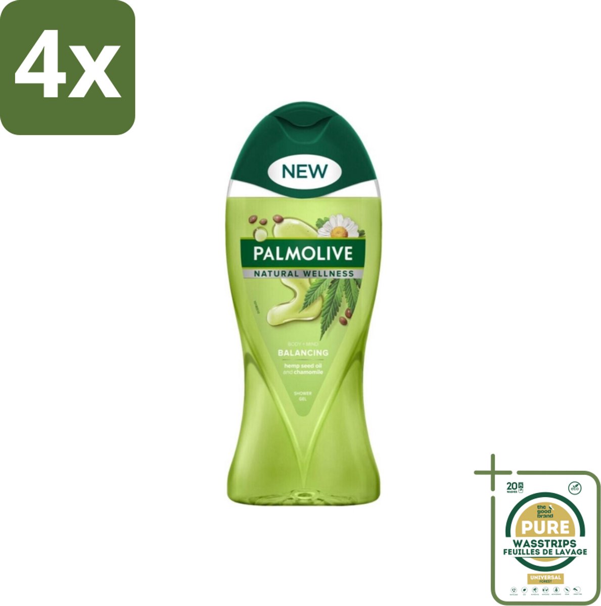 Palmolive - Natural Wellness - Douchegel - Balancing - Ontspannend & Fris - 250 ml - Voordeelverpakking - 4 stuks - Wellness - Balans