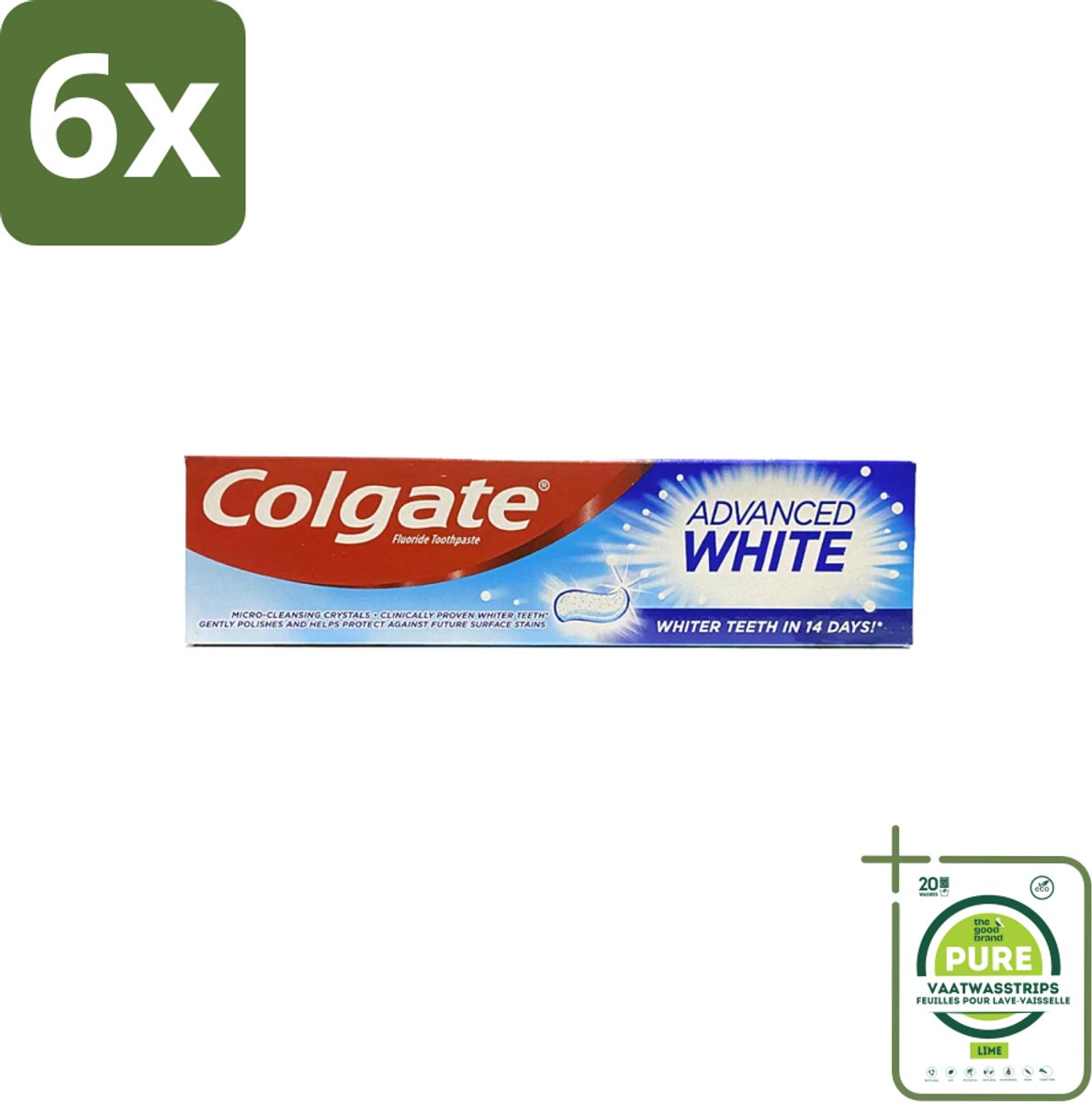 Colgate - Advanced White - Tandpasta - 100ml - Voordeelverpakking - 6 stuks - Tandpasta - Witte tanden