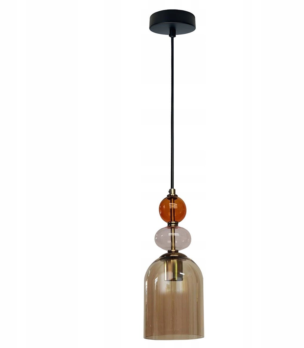 Tropea Hanglamp Zwart/Amber E27 - Stijlvolle Verlichting