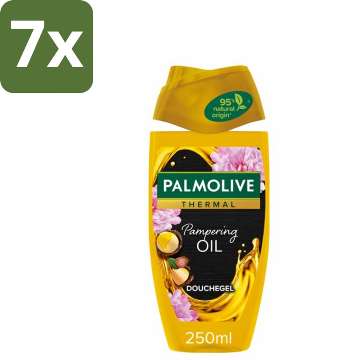 7 x Palmolive Douchegel Thermal Pampering Oil 250 ml - Douchegel - Macadamia-olie - Herstel - Hydrateren - Verzorging