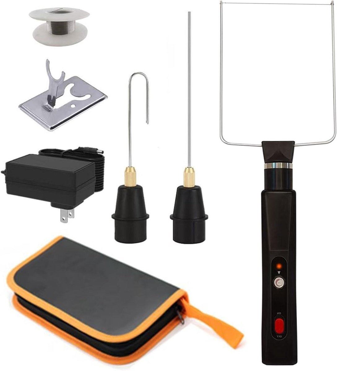 Elektrische Styrofoam Snijder - Hete Draad - Creatief Hobby Werk - 3-in-1 Snijbladen - 10m Extra Draad - Zwart