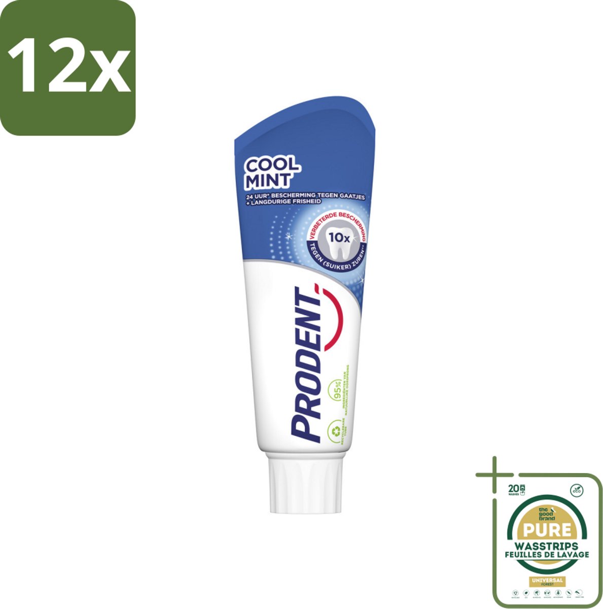 Prodent Tandpasta Cool Mint 75 ml - Voordeelverpakking - 12 stuks - Tanderosie - Tandglazuur