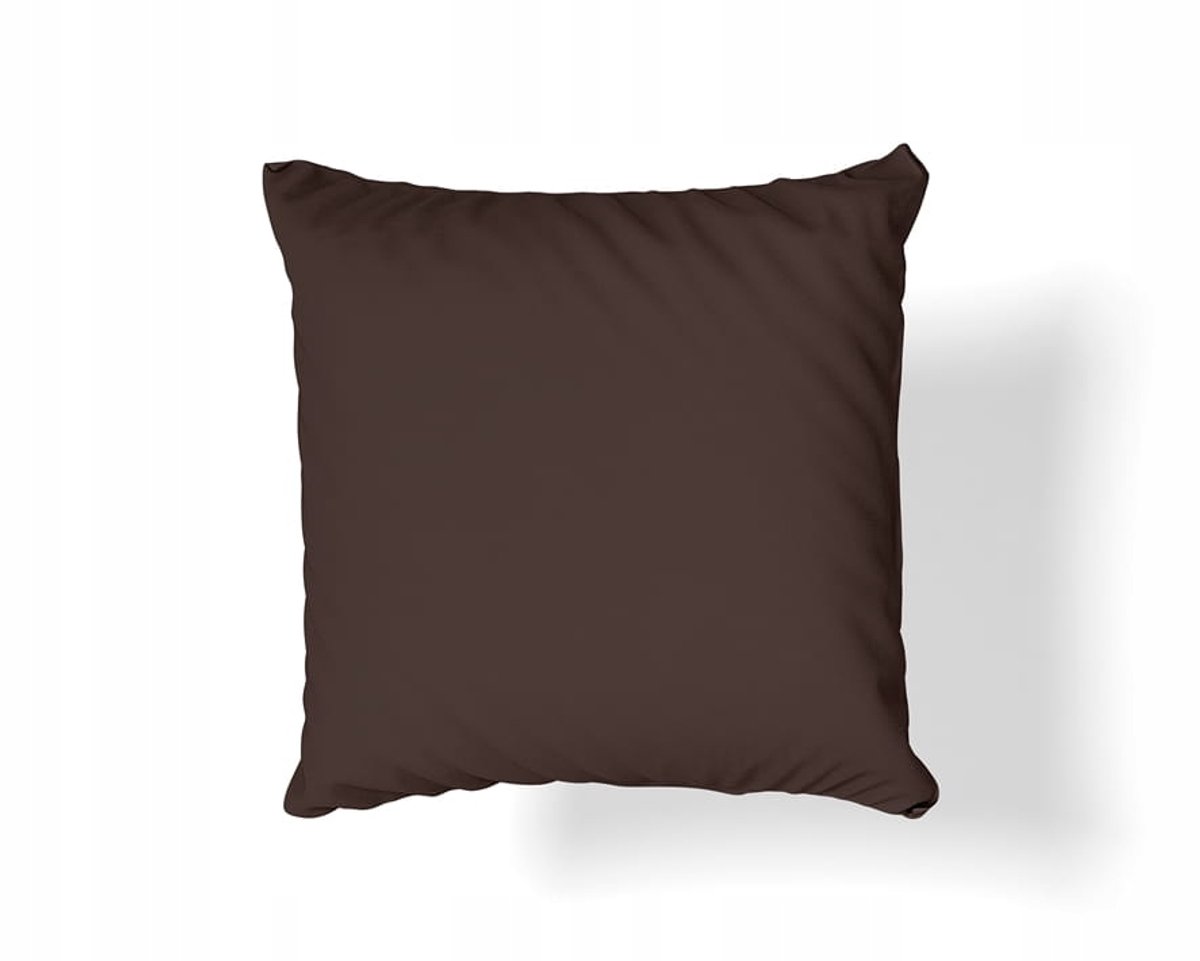 Kussensloop Katoen Satijn 40x40cm Chocoladebruin