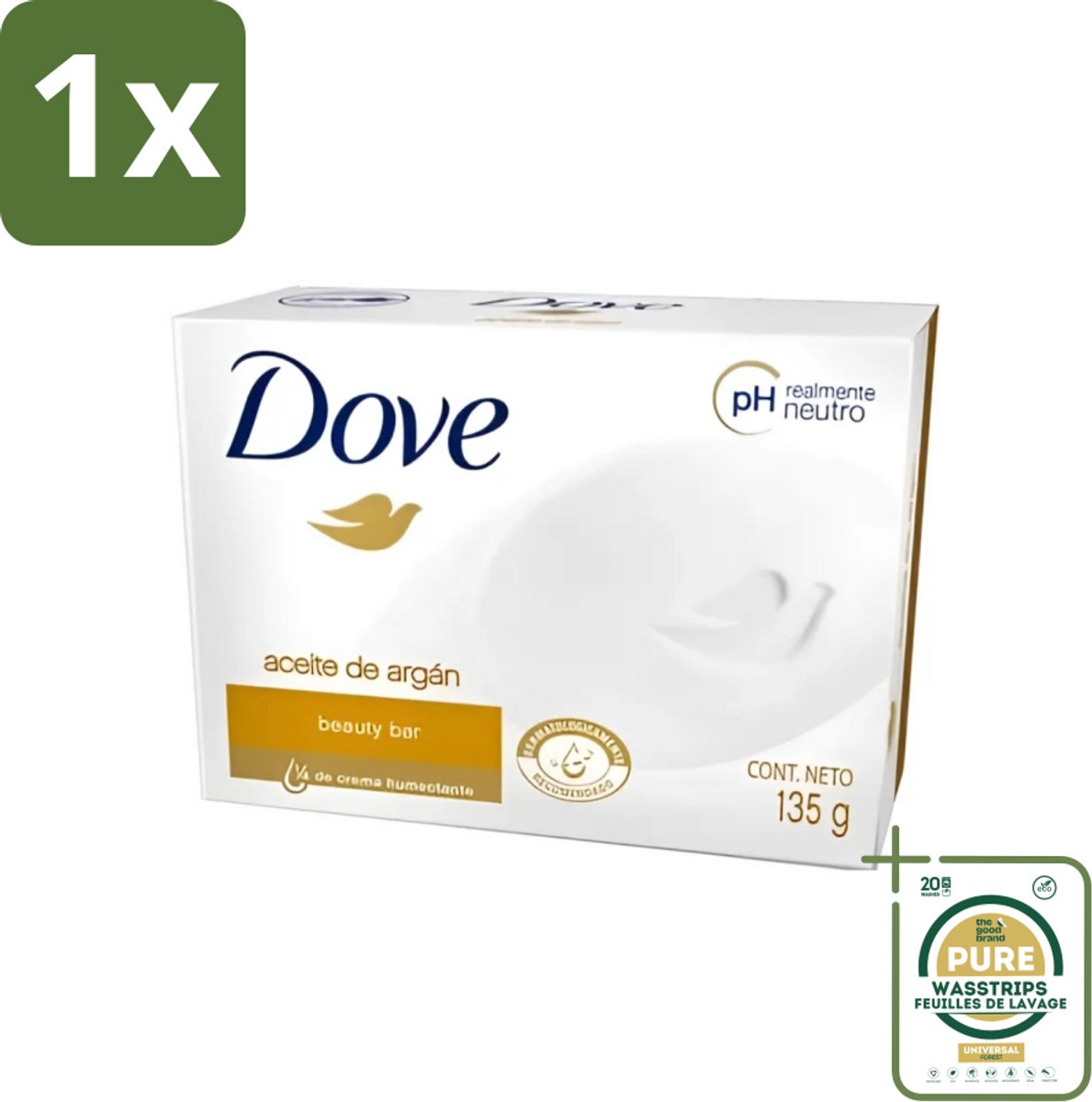 1 x Dove - Zeep - Arganolie - Verzorgend en hydraterend - 135 g- Zeep - Arganolie - Hydraterend - Verzorgend - Huid Verzorging