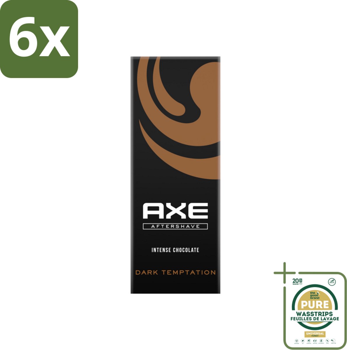 Axe Dark Temptation Aftershave 100 ml - Voordeelverpakking - 6 stuks - Aftershave Geur - Verleidelijk Aroma