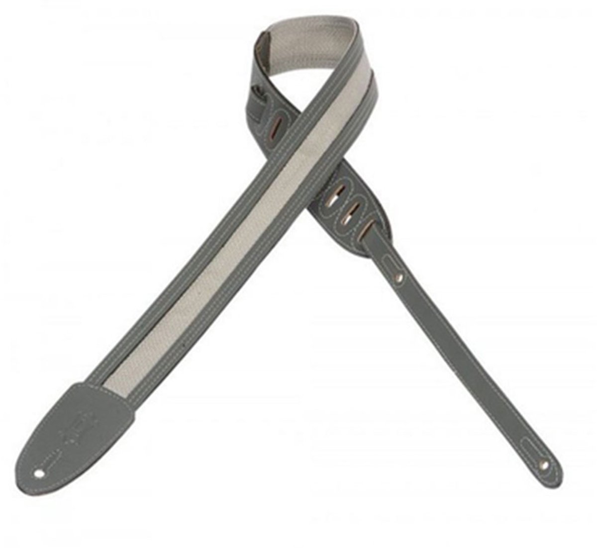 Levy's M12LP-GRY Lederen en Polyester Gitaarband Grijs