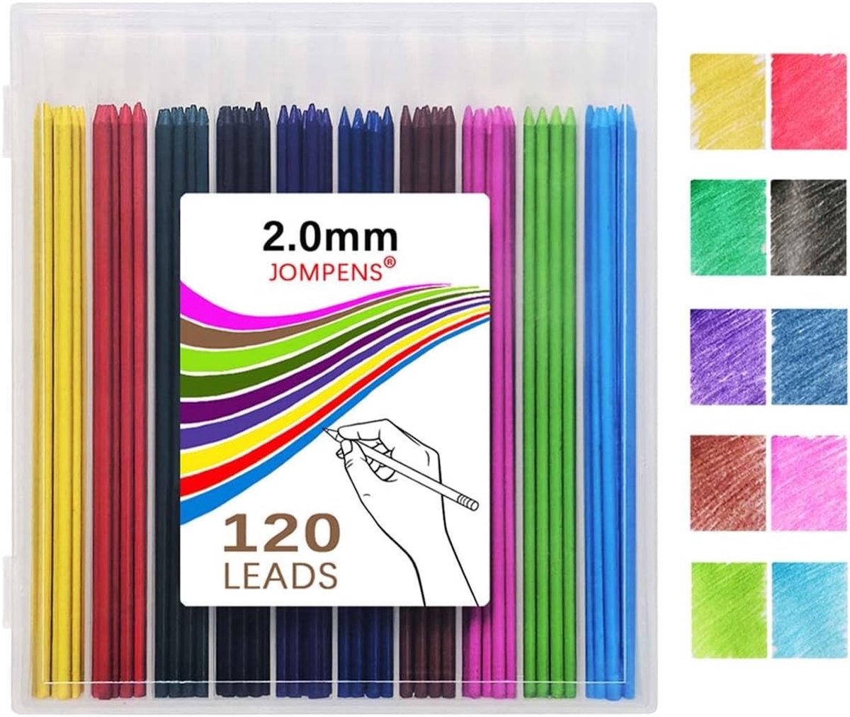 Koolstofvezel Vullingen - Multikleur - 2,0 mm - Breukbestendige Potloodvullingen - Voor Kunstenaars en Studenten
