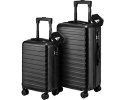 NOHRD® NOHRD Kofferset - 2 delig - 38L Handbagage + 70L Ruimbagage - Lichtgewicht - Trolley - Reiskoffer Set - Zwart
