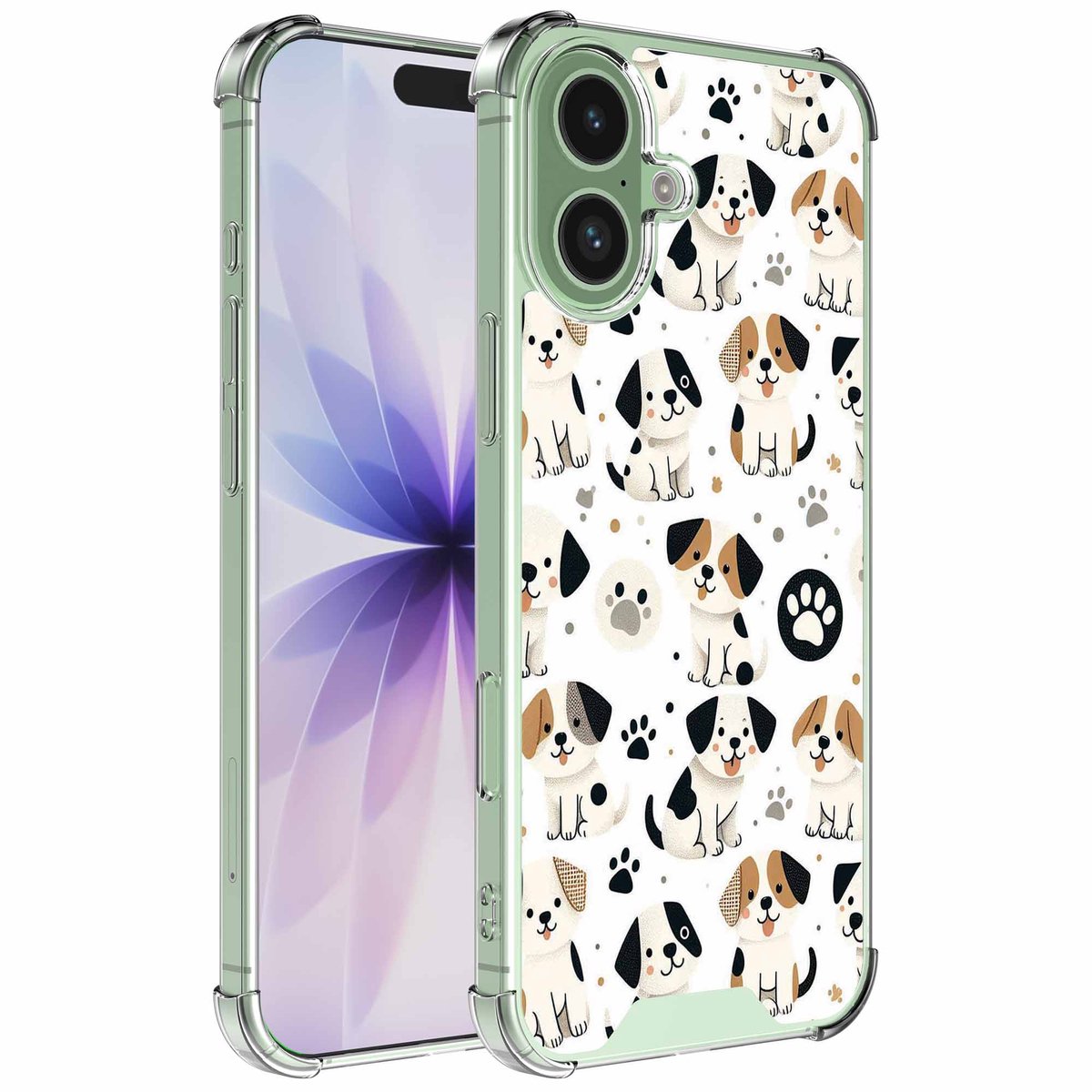 Smartphonica Geschikt voor iPhone 17 Telefoonhoesje met Honden en Pootjes opdruk - Draadloos op te laden - Shockproof Siliconen TPU Strong Case - Sterk Schokbestendig Telefoonhoesje geschikt voor iPhone 17