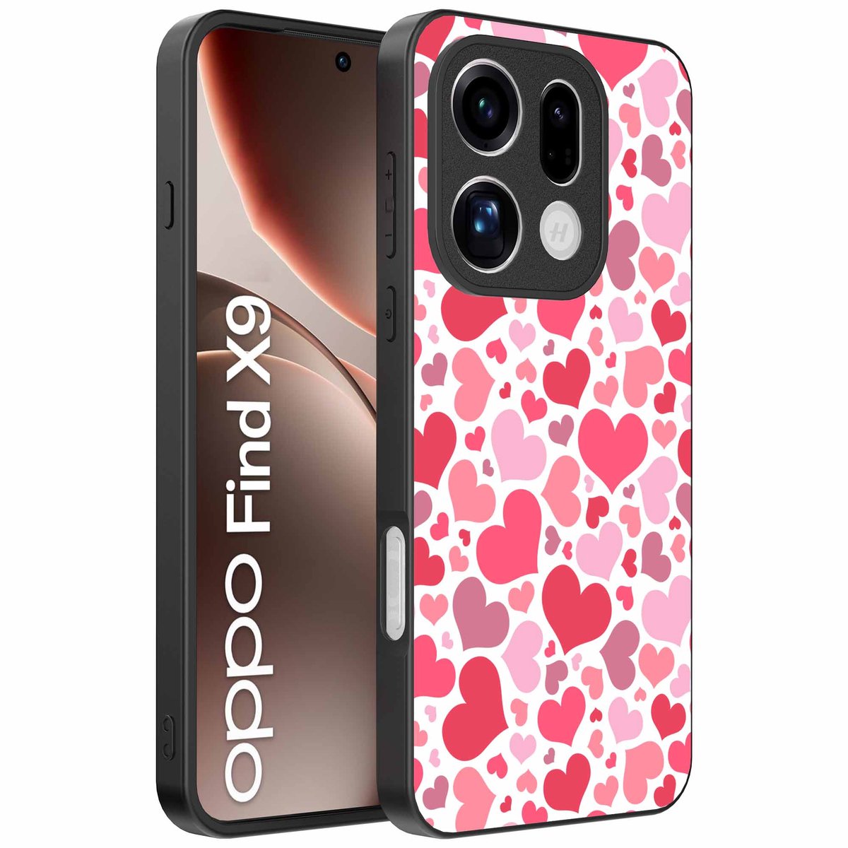 Geschikt voor Oppo Find X9 Telefoonhoesje met Hartjes Print - Hearts Design TPU Backcover Case - Kinder Hoesje met Hartjes Design - Smartphonica geschikt voor Oppo Find X9