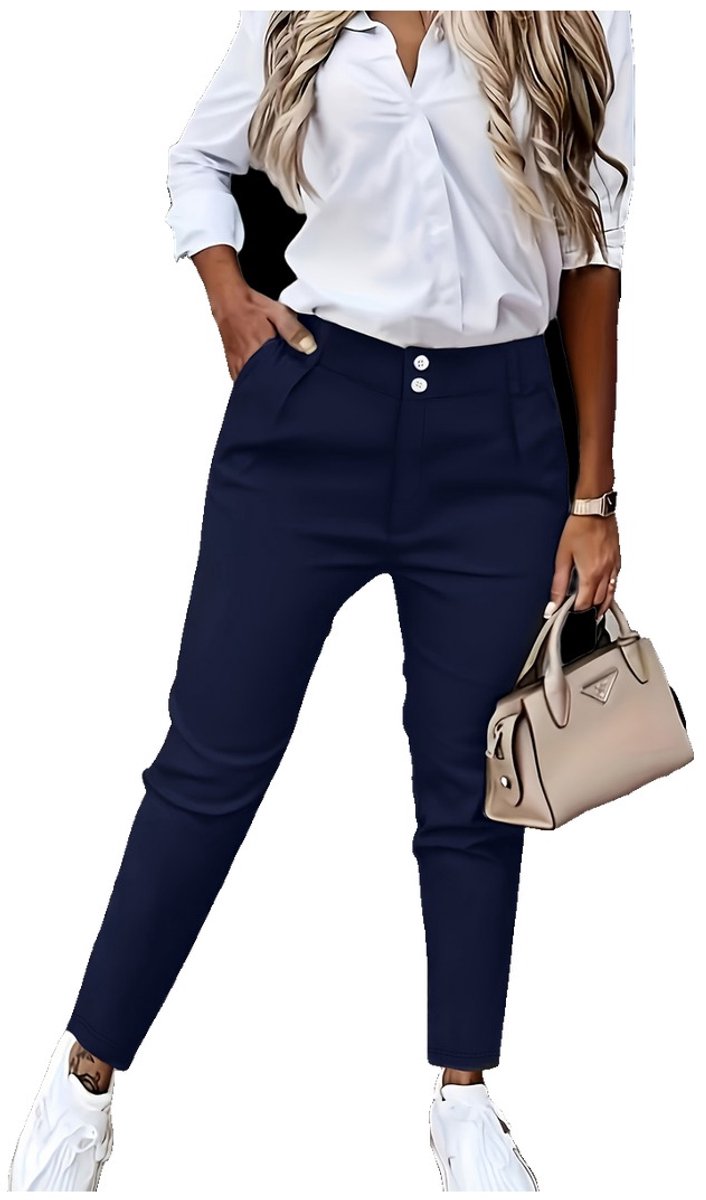 Currero Comfortabel Golfbroek Dames Golfkleding Nette Pantalon Vrouwen Broek Outfit Chino Donkerblauw