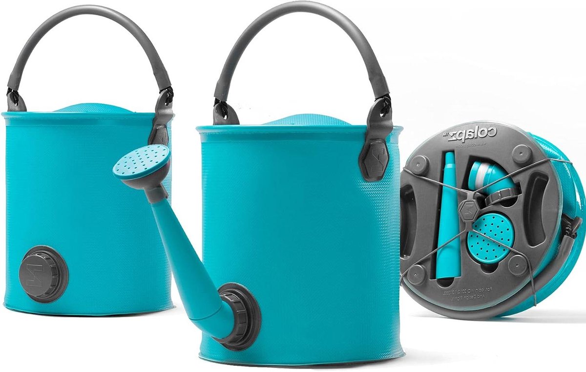 Opvouwbare gieter - Emmer - Kamperen en tuinieren - Dual design - 9 liter capaciteit - Blauw