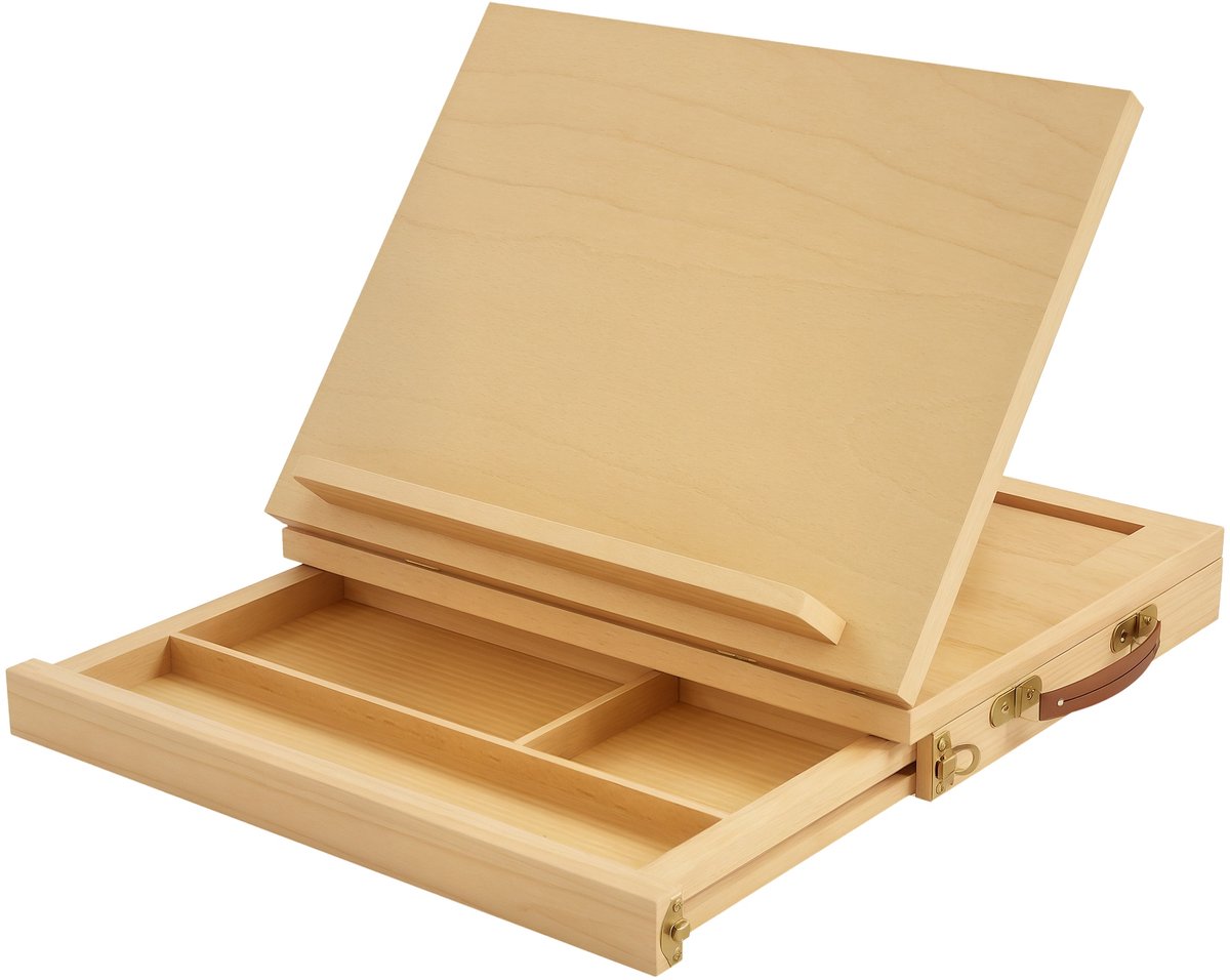 Vinsetto schildersezel box - Beukenhout - 33,5x26x26cm - Natuurlijk hout