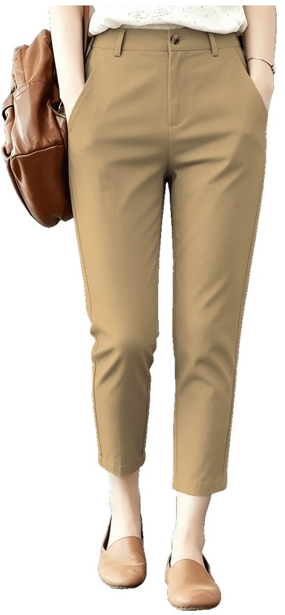 Currero Comfortabel Golfbroek Dames Golfkleding Nette Pantalon Vrouwen Broek Outfit Chino Bruin