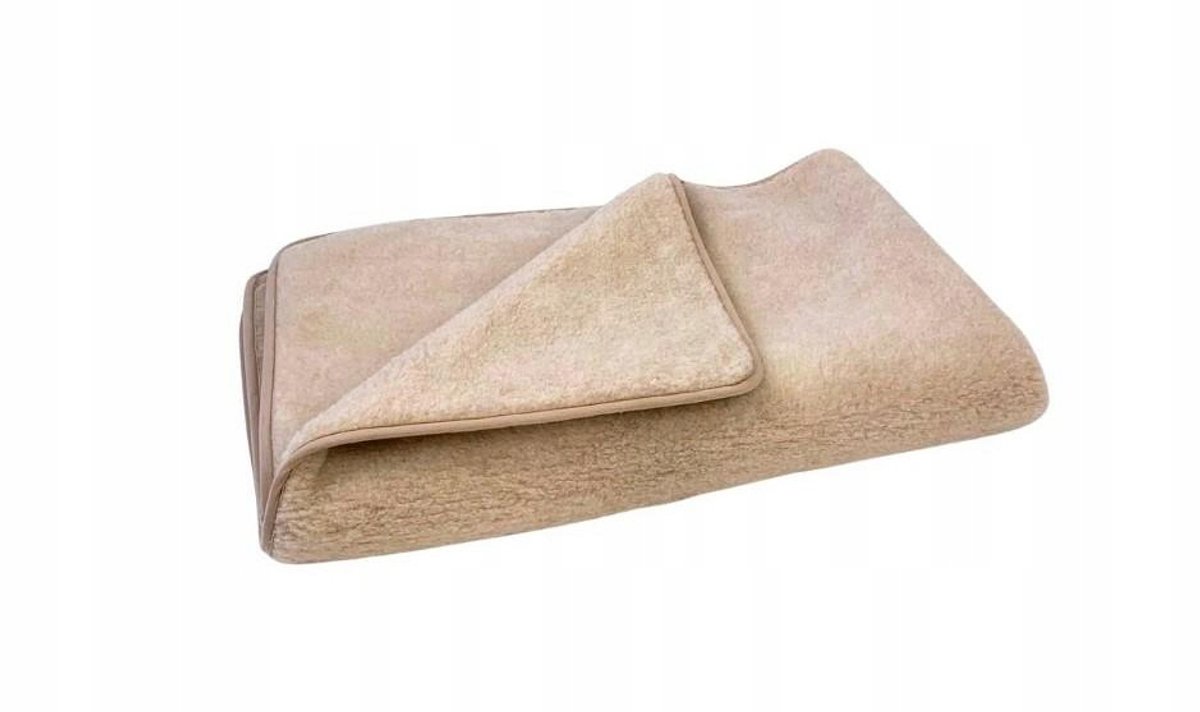 Luxe Merino Wol Deken Beige 100x150 cm - Ademend & Zacht