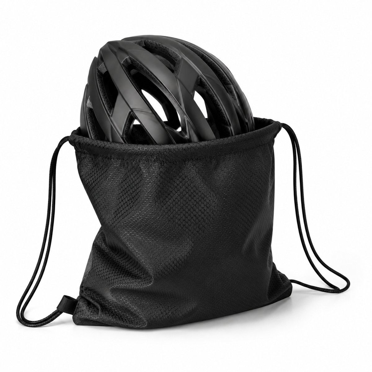 Fietshelm Tas Waterdicht - Helmtas voor Fietshelm - Lichtgewicht Opbergtas met Trekkoord - Beschermhoes voor Fietshelm - Zwart