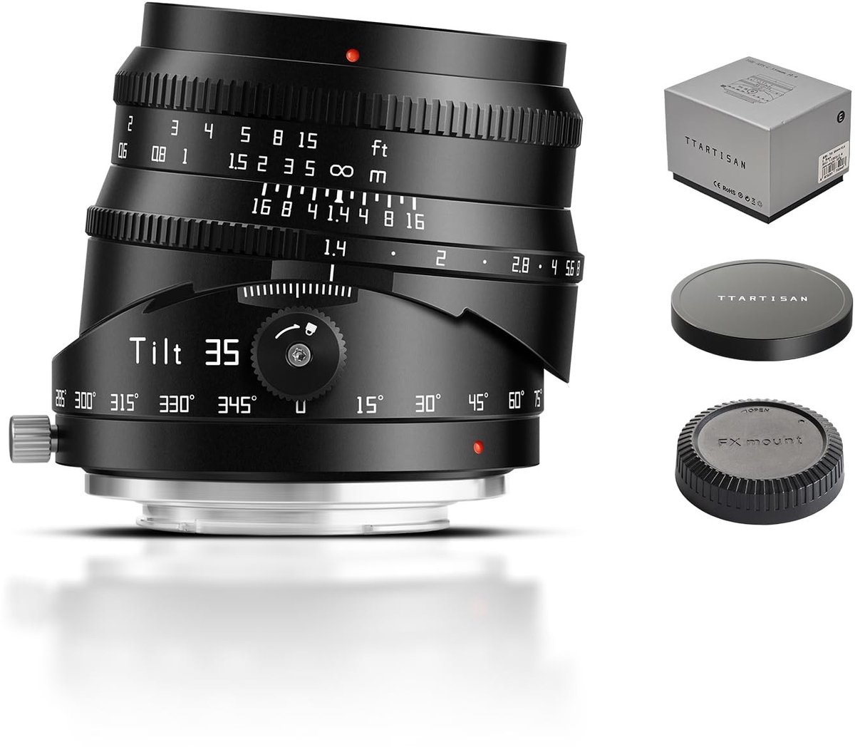 Elzusha - 35mm f1.4 Tilt Lens voor XF-Mount - Handmatige Focus - Zwart
