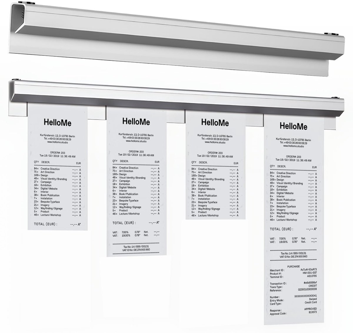 Elzusha - Set van 2 Aluminium Ticketrails voor Kantoor en Horeca