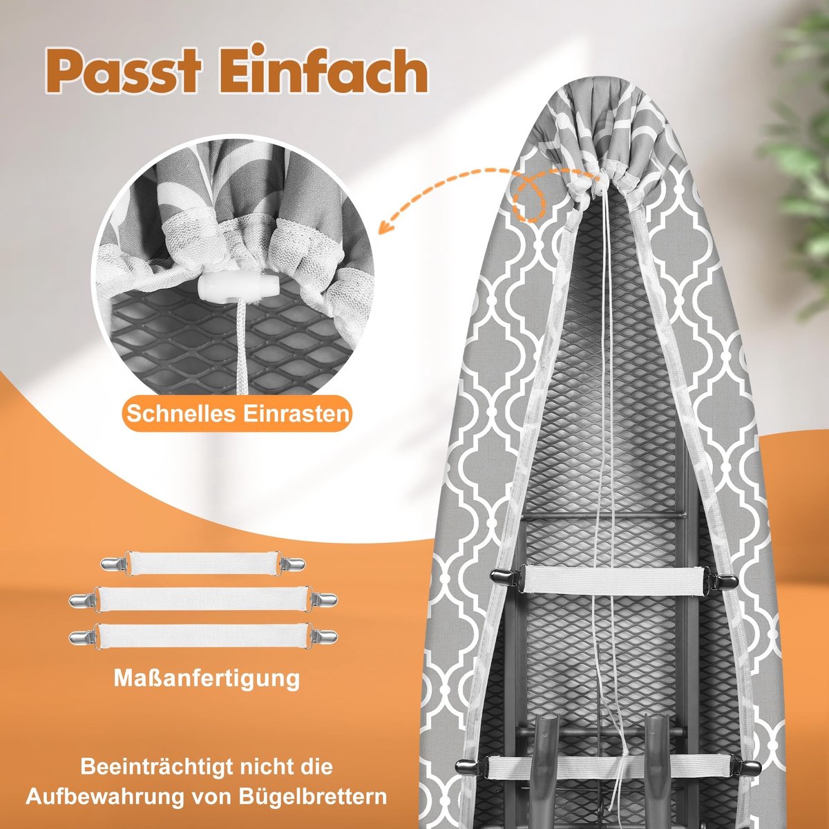 Elzusha - Strijkplankhoes 120 x 40 cm met Strijkdoek