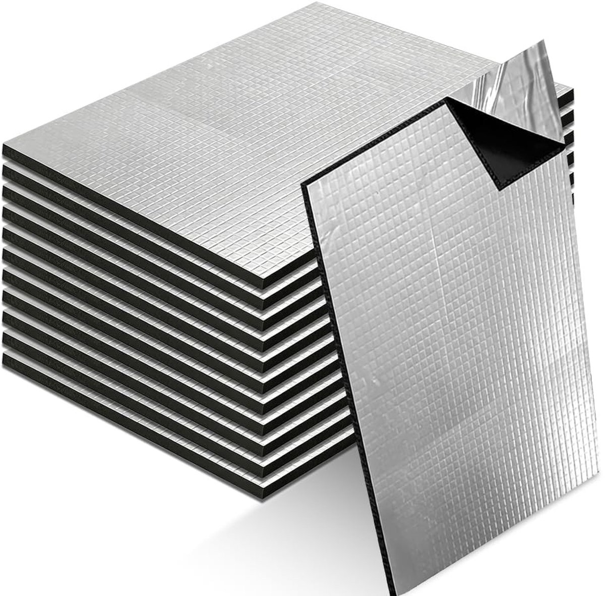 Elzusha - Set van 12 Geluidsisolatiematten voor Auto's van Aluminium