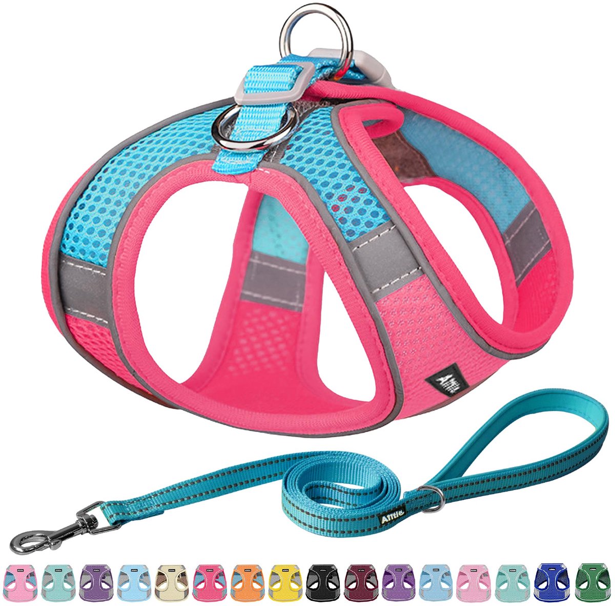 AIITLE Escape-Proof Teacup Dog Harness - Ultra-Thin Cooling Mesh & Reflective Trim, Perfect for Boston Terrier, Shih - ShopVlot