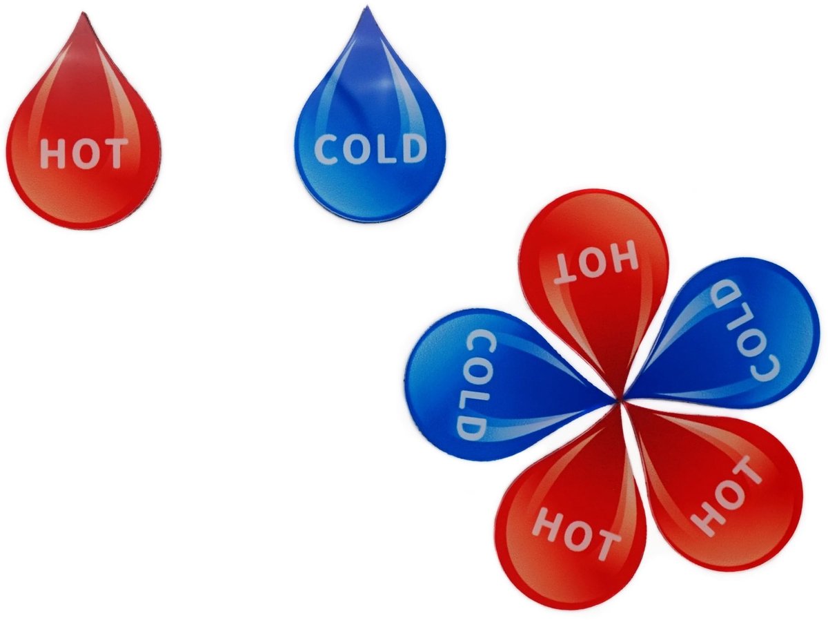 Elzusha - 10 Pairs Acryl Zelfklevende Labels voor Warm en Koud Water