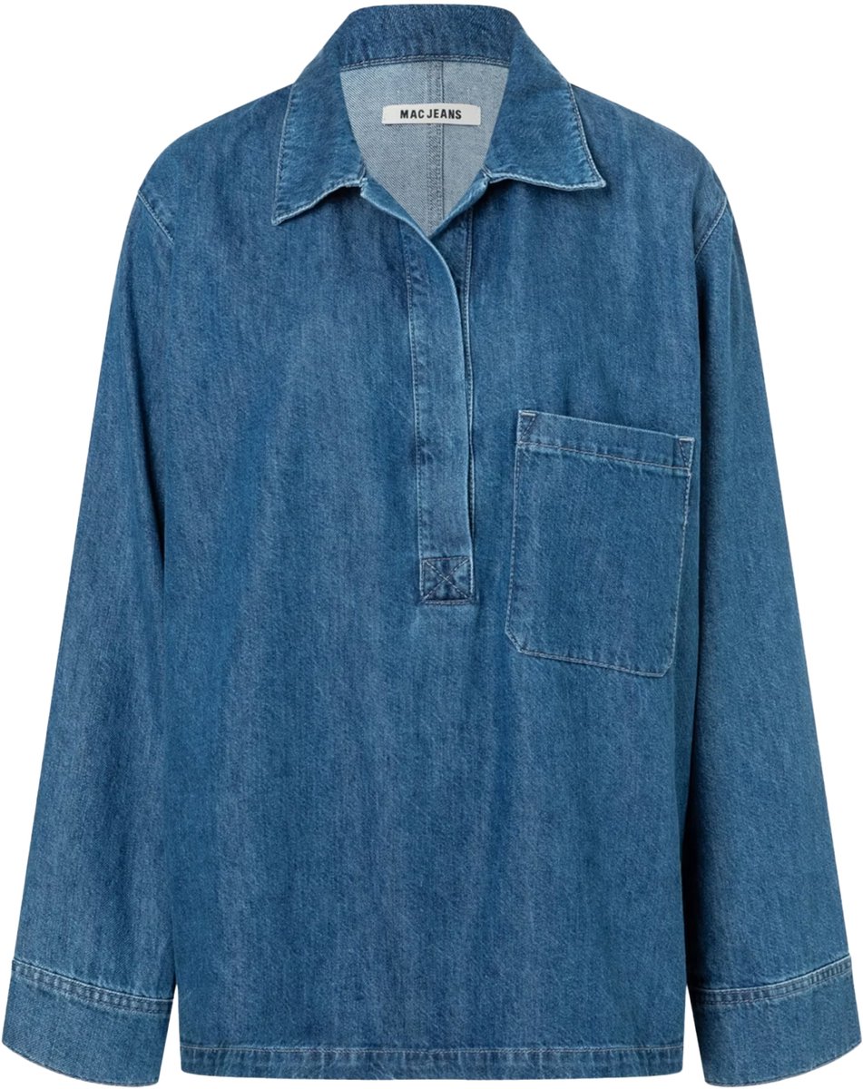 MAC - blauw denim Overshirt - maat M