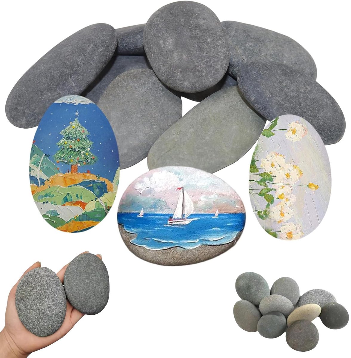 Elzusha - Set van 20 Verfstenen voor Creatieve Schilderprojecten