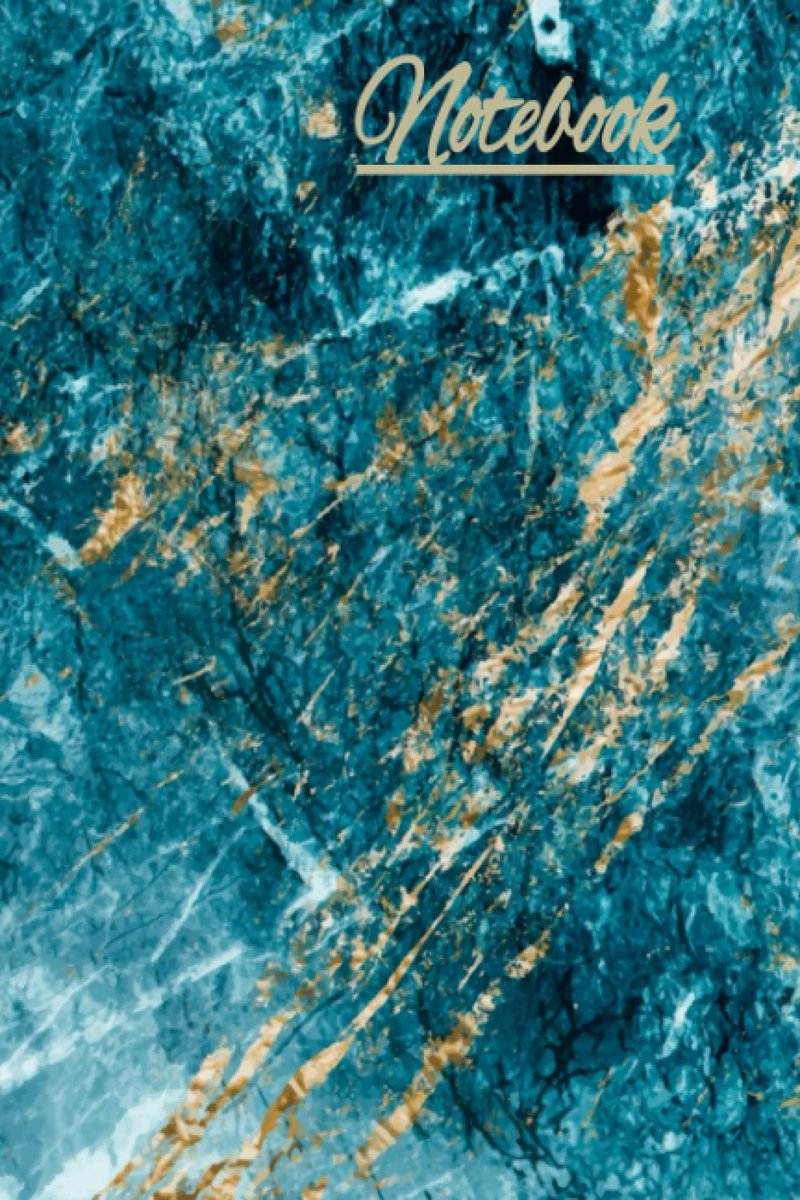 Blue Gold Marble look Notebook: Lined Notebook Journal, 6 x 9 inches - 100+ Pages: College Ruled Paper - ShopVlot