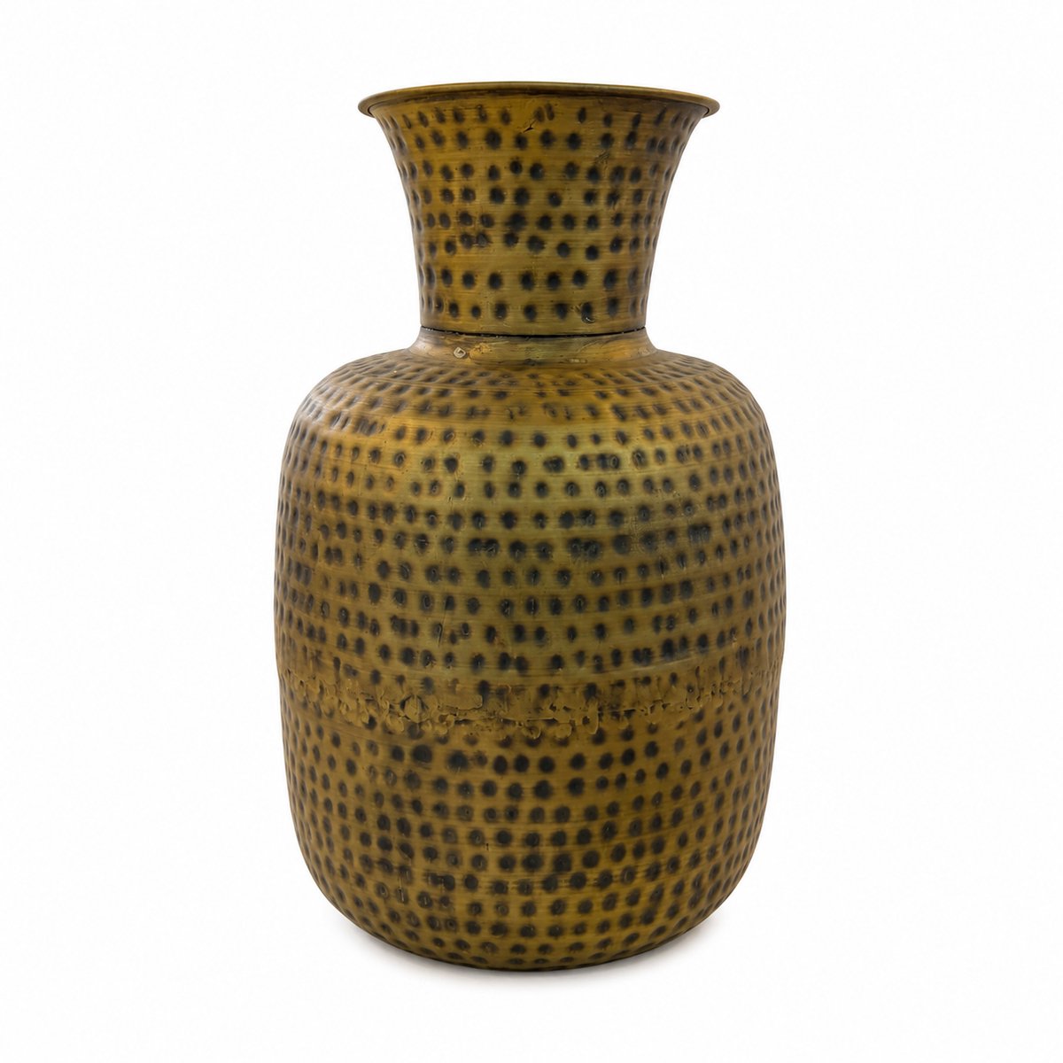 SENSE, Metalen Vaas – Decoratieve Vaas voor Vensterbank – Modern Landelijk Chic - Zwart - Goud