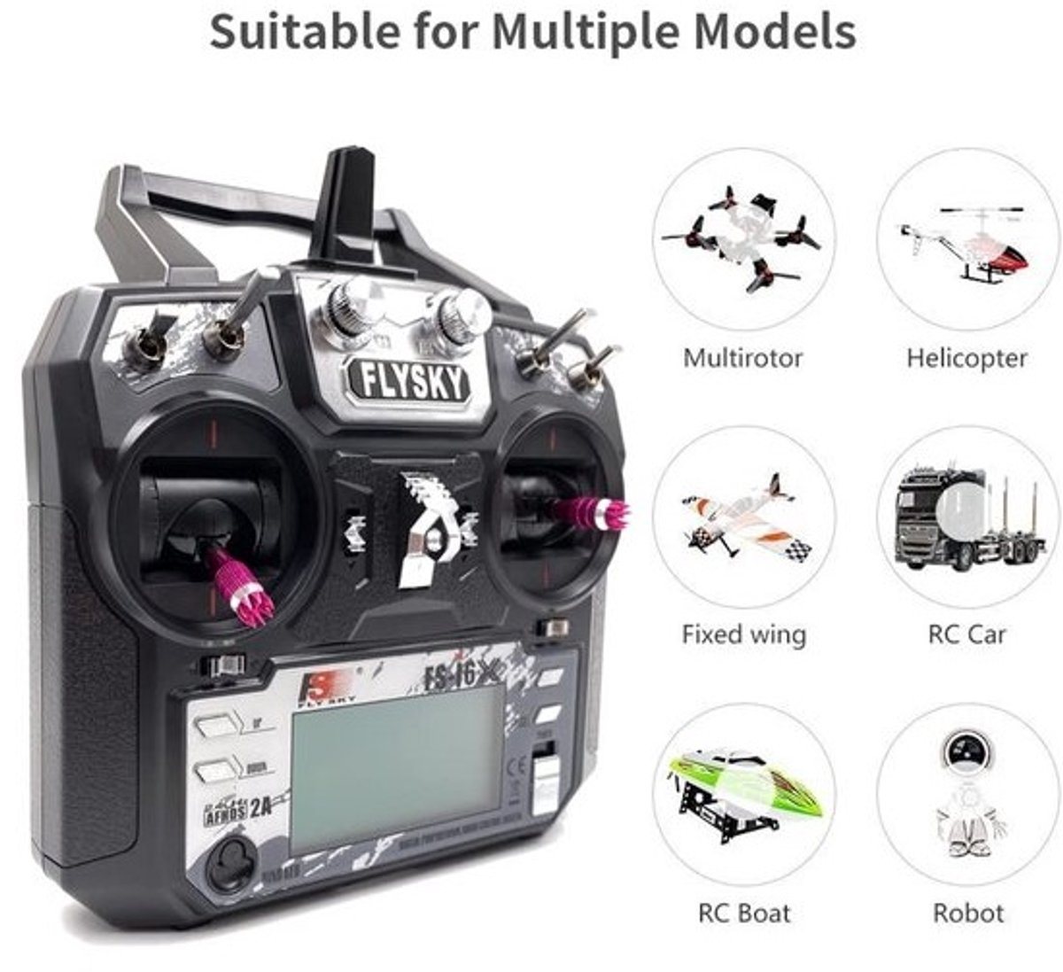 6CH 2,4 GHz RC zender met ontvanger voor FPV Racing drones en quadcopters