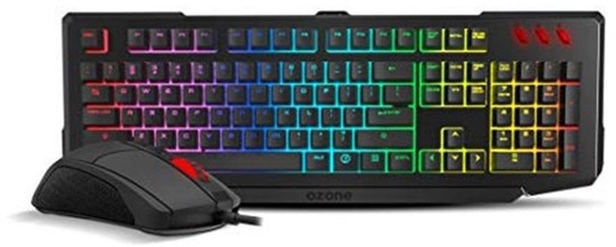 Gaming Toetsenbord en Muis Combo - Semi-Mechanisch Toetsenbord met RGB Achtergrondverlichting en Optische Muis met 4000 DPI