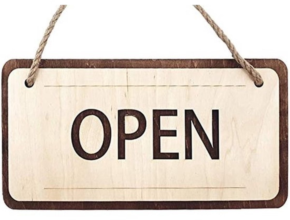 Dubbelzijdig Rustiek Houten Bord - Vintage OPEN GESLOTEN Teken voor Etalage of Deur