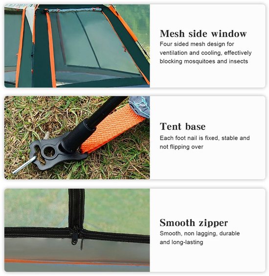 Lifero Automatische Tent - Instant Tenten - Camping Easy-up - Kampeertent 2 Persoons - Kamperen 2-4 persoons Tenten - Koepeltent — afbeelding 3
