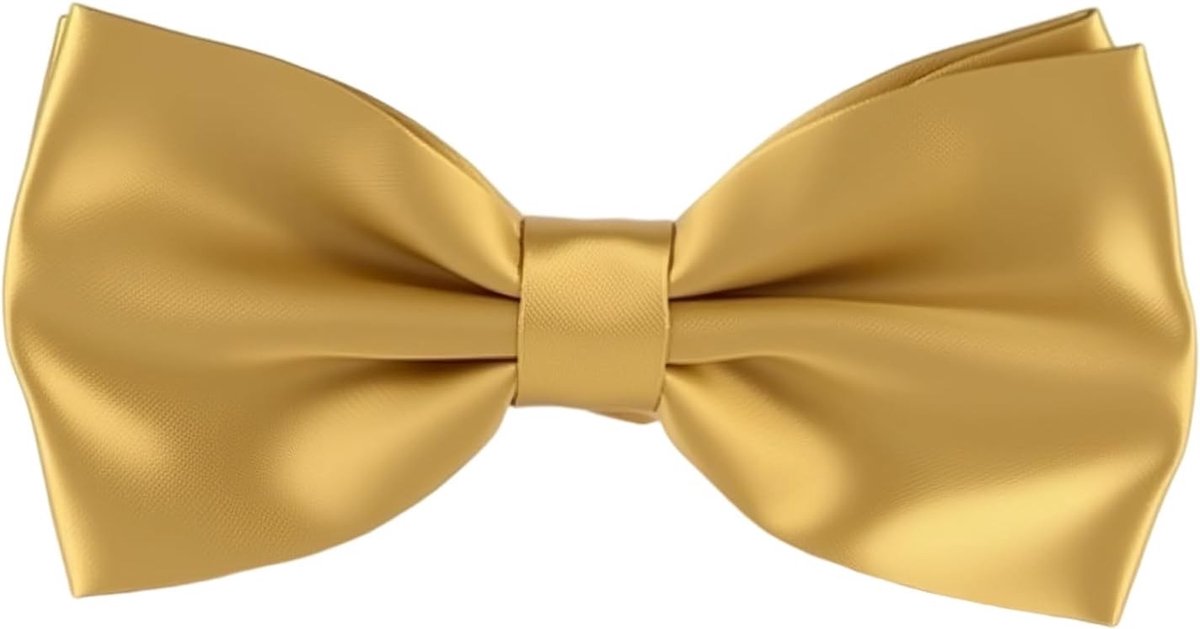 Elegante Verstelbare Strikdas voor Mannen, Glanzende Look met Haaksluiting, Geschikt voor Tuxedo en Formele Gelegenheden, Kostuumaccessoire, Goudkleurig, 10 cm x 10 cm