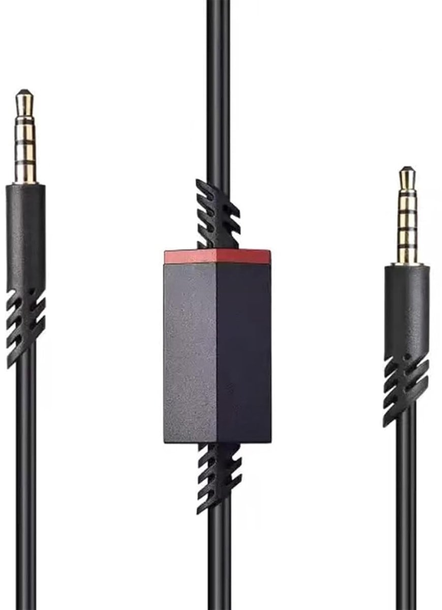 Vervangende Audiokabel met Volumecontrole voor Gaming Headsets en Apparaten, 2 meter, 3.5mm Jack, Geschikt voor PS5, PS4, Xbox One, PC en Smartphones
