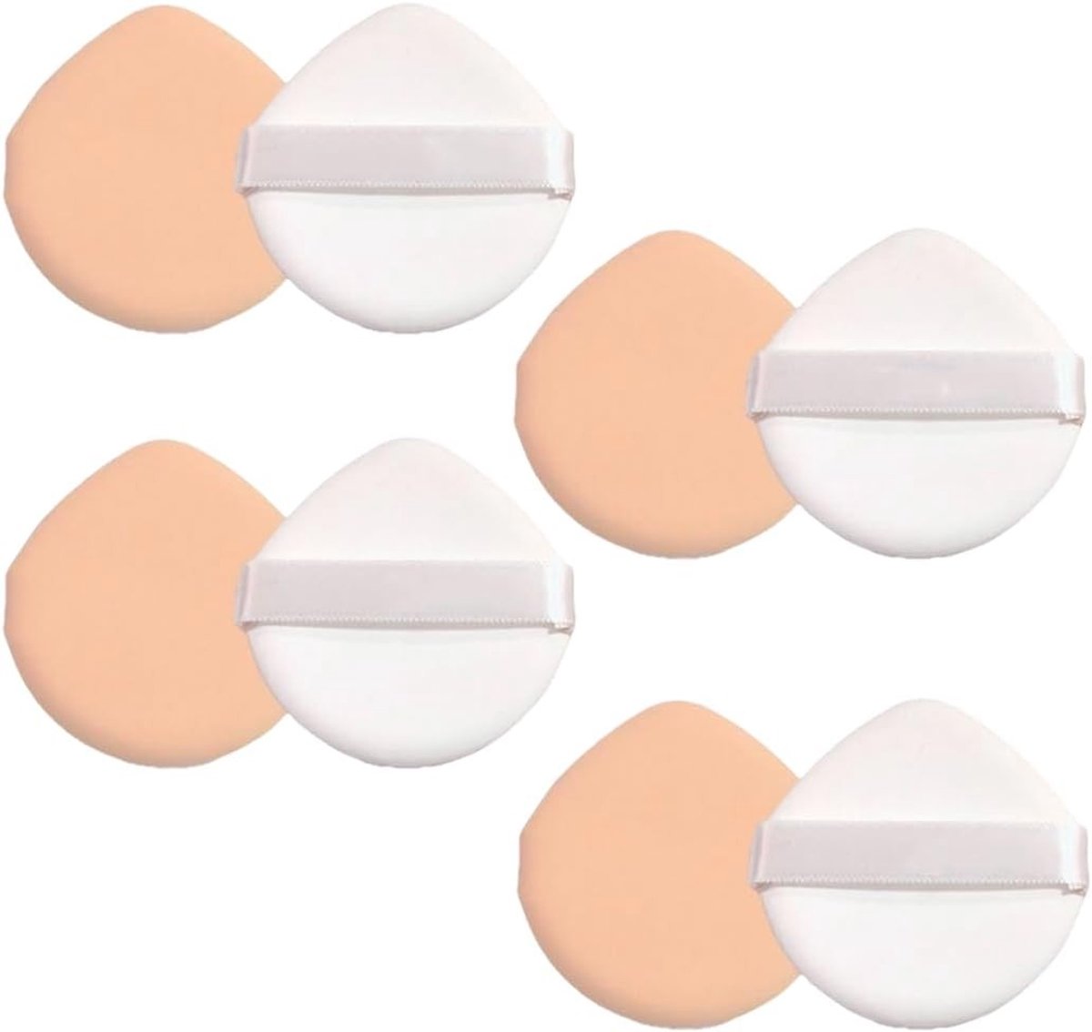 Set van 8 Driehoekige Poederkwasten en Fluwelen Make-upspons voor Vrije Poeder, Foundation en Oogcontour, Wasbare Cosmetische Applicator voor Perfecte Make-up Resultaten