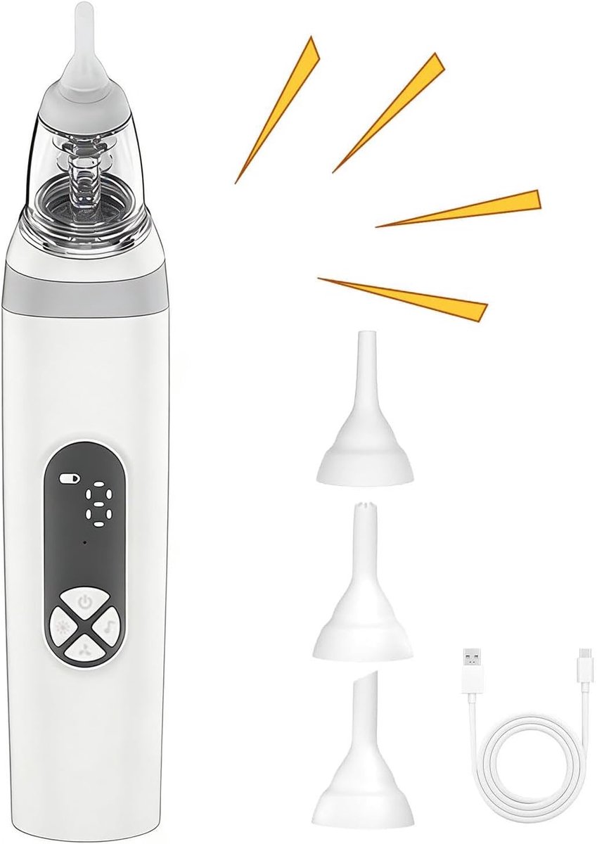 Elektrische neusaspirator – Ergonomische elektrische met 3 standen – Wasbaar – Krachtige neusaspirator – voor jongens, meisjes, geliefden, vrienden